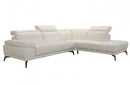 Kyla Modern White Leather Sectional Sofa
