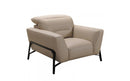 Divani Casa Evora Modern Taupe Leather Sofa & Chair Set