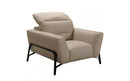 Divani Casa Evora Modern Taupe Leather Sofa & Chair Set