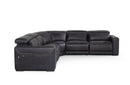 Thelma Modern Black Italian Leather Sectional Sofa
