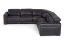 Thelma Modern Black Italian Leather Sectional Sofa