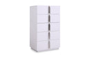 Modrest Token Modern Glossy White & Stainless Steel Chest