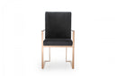 Modrest Trea Modern Black Velvet & Rosegold Dining Chair