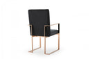 Modrest Trea Modern Black Velvet & Rosegold Dining Chair