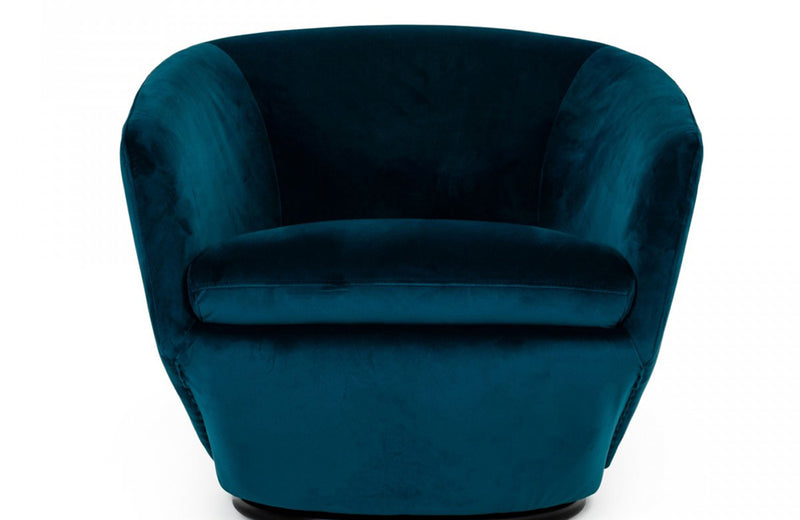 Divani Casa Tyson - Modern Dark Teal Fabric Accent Chair