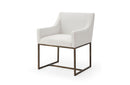 Modrest Elijah Modern Off White & Copper Antique Brass Dining Chair