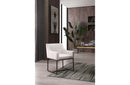 Modrest Elijah Modern Off White & Copper Antique Brass Dining Chair