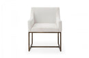 Modrest Elijah Modern Off White & Copper Antique Brass Dining Chair