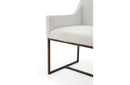 Modrest Elijah Modern Off White & Copper Antique Brass Dining Chair