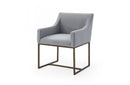 Modrest Elijah Modern Grey & Copper Antique Brass Dining Chair