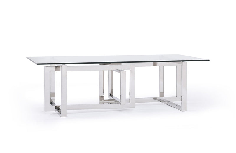 Modrest Valiant Modern Glass & Stainless Steel Coffee Table