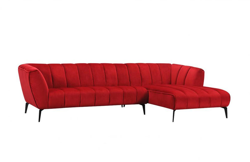 Daniella Modern Red Fabric Sectional Sofa