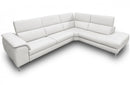 Coronelli Collezioni Viola - Italian Contemporary Grey Leather Right Facing Sectional Sofa