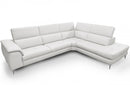 Coronelli Collezioni Viola - Italian Contemporary Grey Leather Right Facing Sectional Sofa