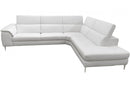Coronelli Collezioni Viola - Italian Contemporary Grey Leather Right Facing Sectional Sofa