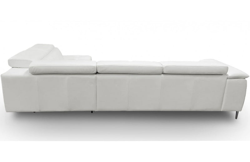 Coronelli Collezioni Viola - Italian Contemporary Grey Leather Right Facing Sectional Sofa
