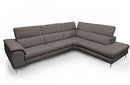 Coronelli Collezioni Viola - Italian Contemporary Grey Leather Sectional Sofa