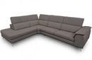Coronelli Collezioni Viola - Italian Contemporary Grey Leather Sectional Sofa