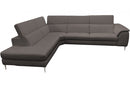 Coronelli Collezioni Viola - Italian Contemporary Grey Leather Sectional Sofa