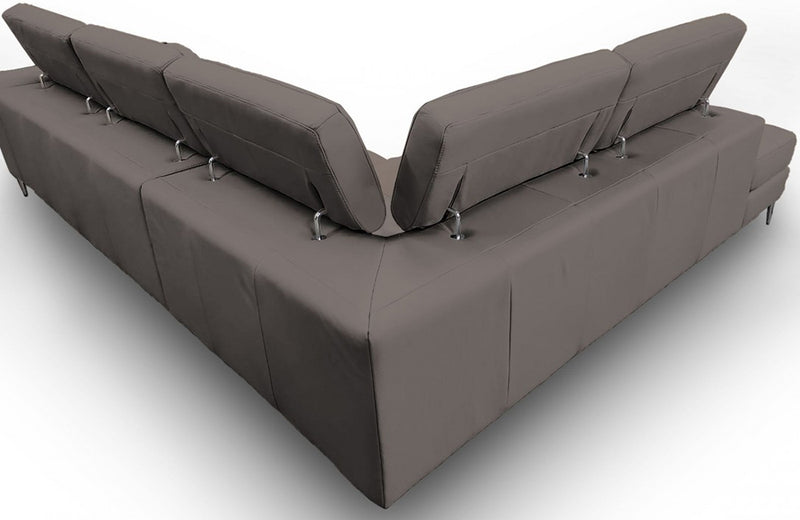 Coronelli Collezioni Viola - Italian Contemporary Grey Leather Sectional Sofa