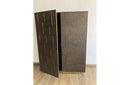 Modrest Auer Brown Oak & Gold Wine Rack Cabinet