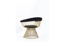 Modrest Chandler Black Velvet & Gold Dining Chair