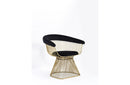 Modrest Chandler Black Velvet & Gold Dining Chair