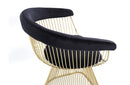 Modrest Chandler Black Velvet & Gold Dining Chair