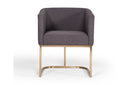 Modrest Yukon Modern Grey Fabric & Antique Brass Dining Chair