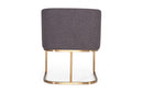 Modrest Yukon Modern Grey Fabric & Antique Brass Dining Chair
