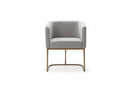 Modrest Yukon Modern Light Grey Fabric + Antique Brass Dining Chair