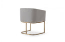 Modrest Yukon Modern Light Grey Fabric + Antique Brass Dining Chair