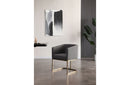 Modrest Yukon Modern Dark Grey Fabric + Antique Brass Dining Chair