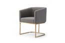 Modrest Yukon Modern Dark Grey Fabric + Antique Brass Dining Chair