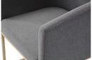Modrest Yukon Modern Dark Grey Fabric + Antique Brass Dining Chair