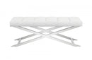 Modrest Xane Contemporary White Vegan Leather Bench