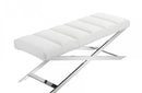 Modrest Xane Contemporary White Vegan Leather Bench